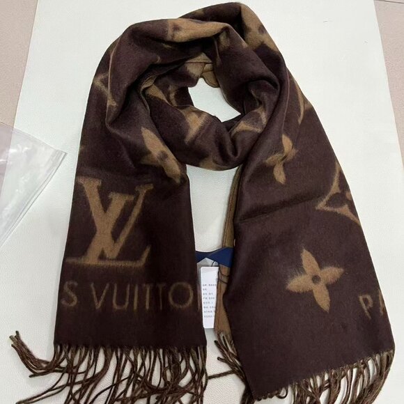 Louis Vuitton Accessories - Louis Vuitton Dark Brown Monogram Scarf
